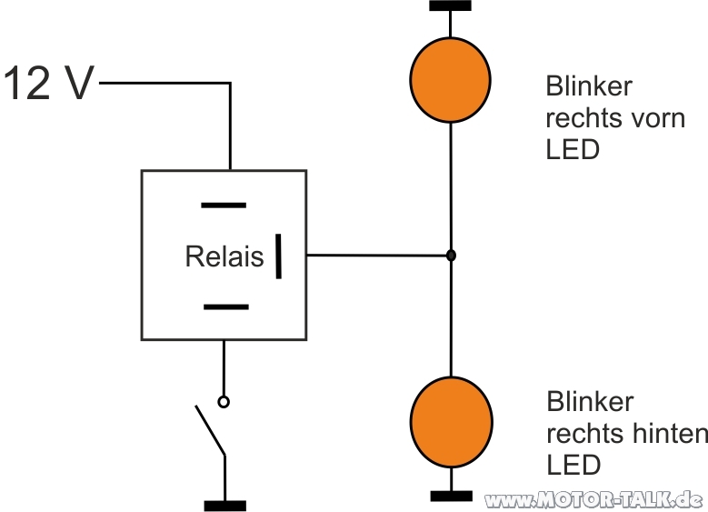 Relaisschaltung : LED Blinker glimmen leicht : Biker-Treff ...