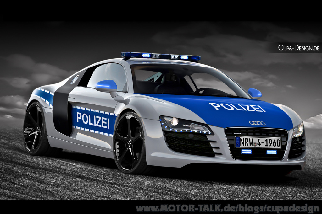 Audi R8 V10 Autobahn Polizei Concept so k nnte er 2011 aussehen