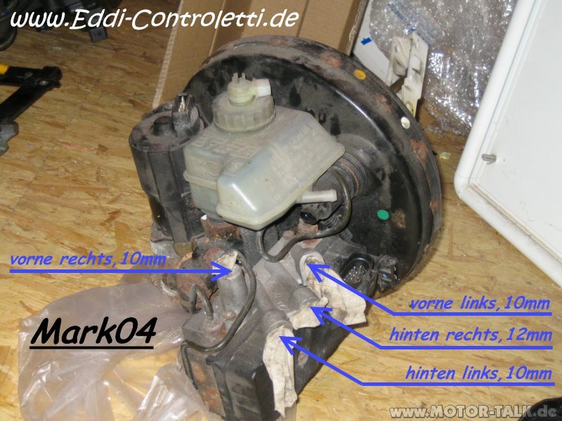 Absmark04hydraulikblockanschluss Bremsleitungen vr6 VW Golf 3 203499835