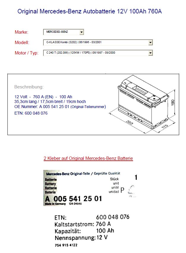 Autobatterie mercedes #4