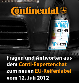 Fragen und Antworten aus dem Conti-Expertenchat zum neuen EU-Reifenlabel vom 12.07.2012