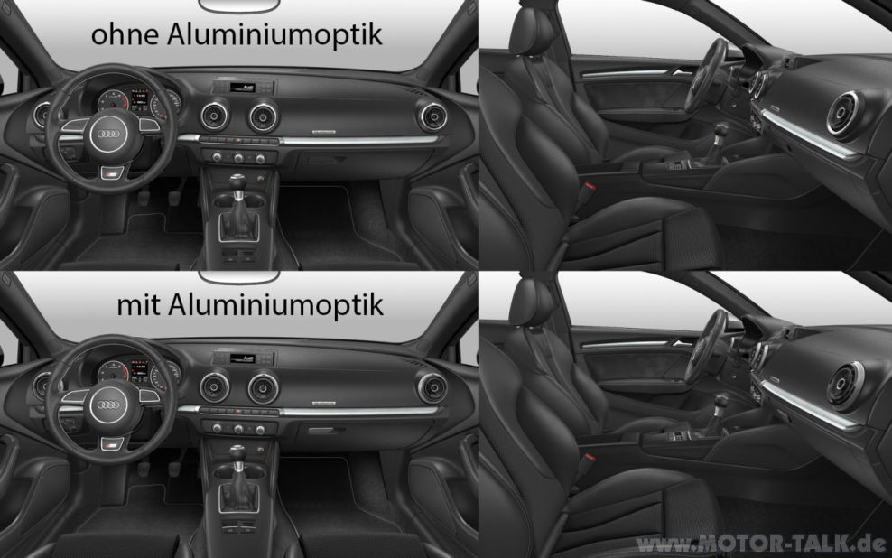 Ohne-mit : Aluminiumoptik im Interieur : Audi A3 8V, 8VA & 8VS ... Ohne-mit : Aluminiumoptik im Interieur : Audi A3 8V, 8VA & 8VS ...