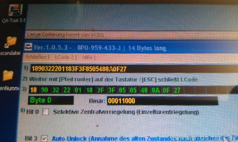 Codierung Audi A3 Sportback BJ 2007 / Tür ...