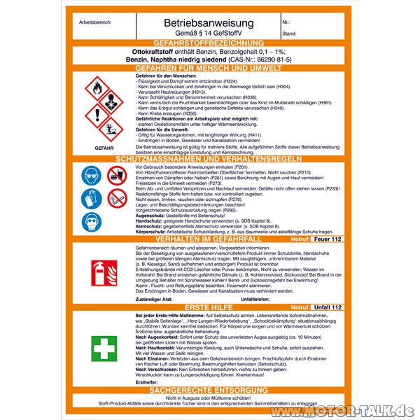 Gefahrstoffbetriebsanweisungottokraftstoffbenzin