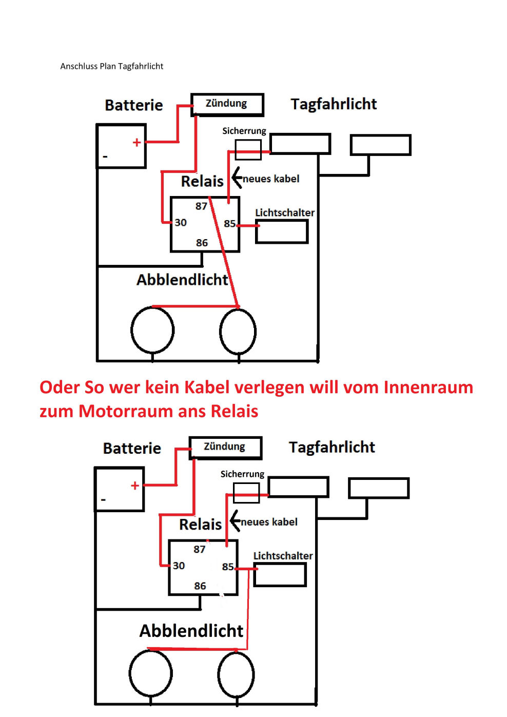 Schaltplan-tagfahrlicht : Tagfahrlicht Relais Eigenbau mit ...