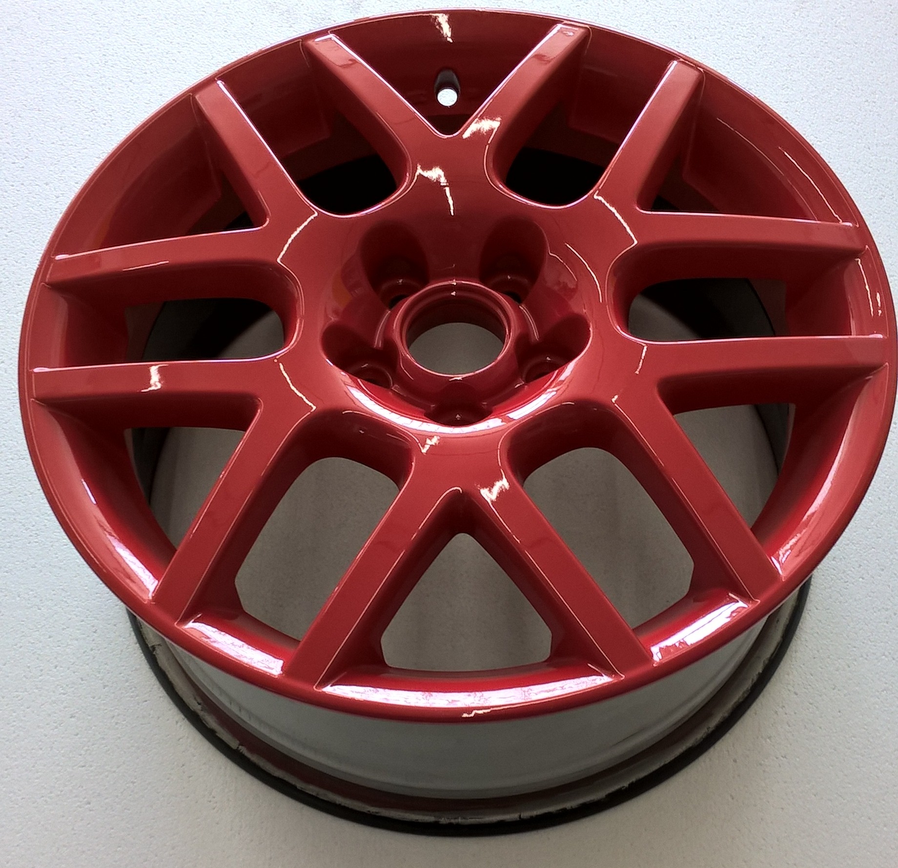 16 Zoll Original BBS VW Alufelgen Felgen 5x100 6,5J rot schwarz : Biete