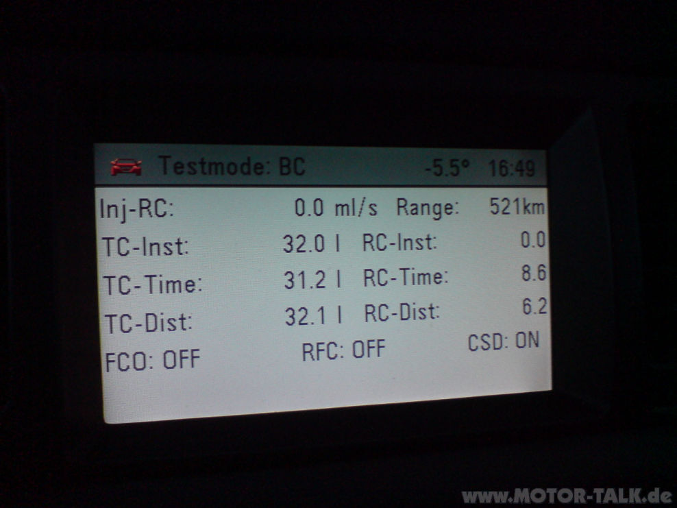 Testmode bc opel