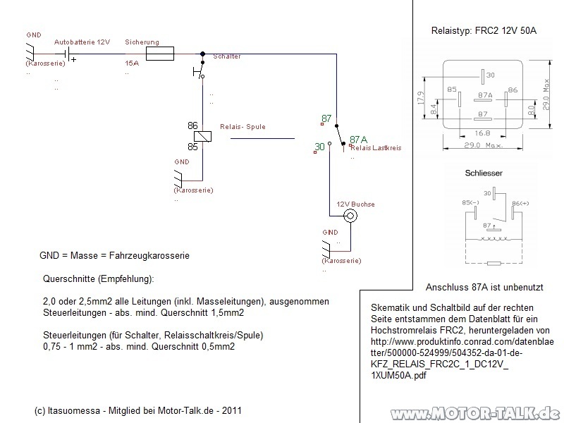 Schaltplan-12v-buchse-mit-sicherung-schalter-relais : 2 ...