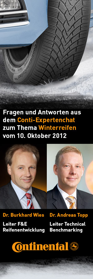Fragen und Antworten aus dem Conti-Expertenchat zum Thema Winterreifen vom 10.10.2012