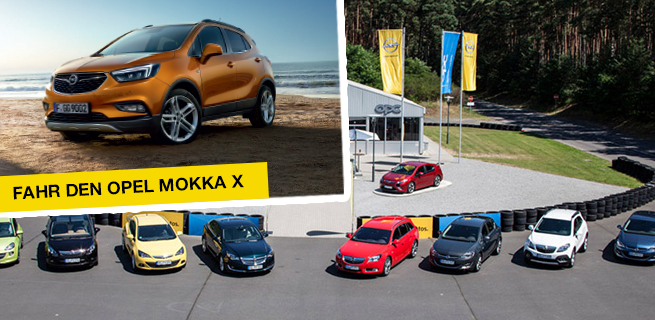 Fahr den neuen Mokka X auf der Opel-Teststrecke Dudenhofen